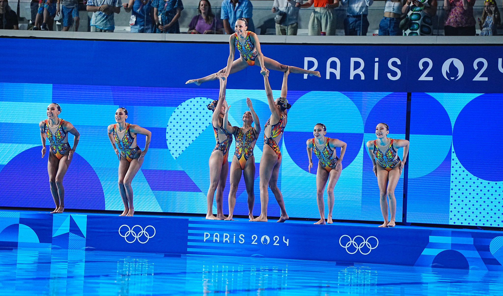 México en la segunda prueba de natación artística. (Foto: X @Com_mexico)