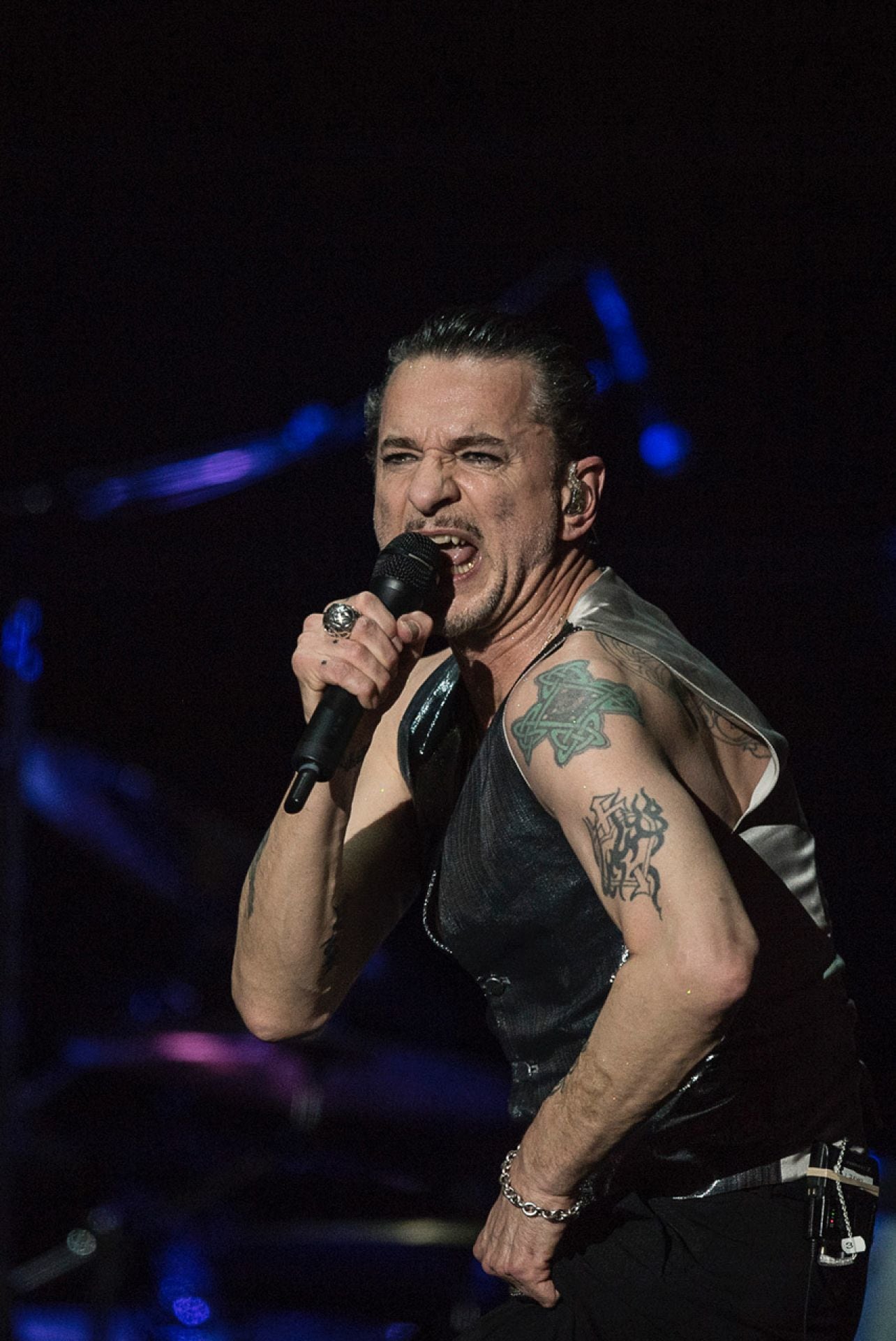 Dave Gahan durante uno de los shows de Depeche Mode en el Foro Sol de la Ciudad de México, 11 de marzo de 2018.