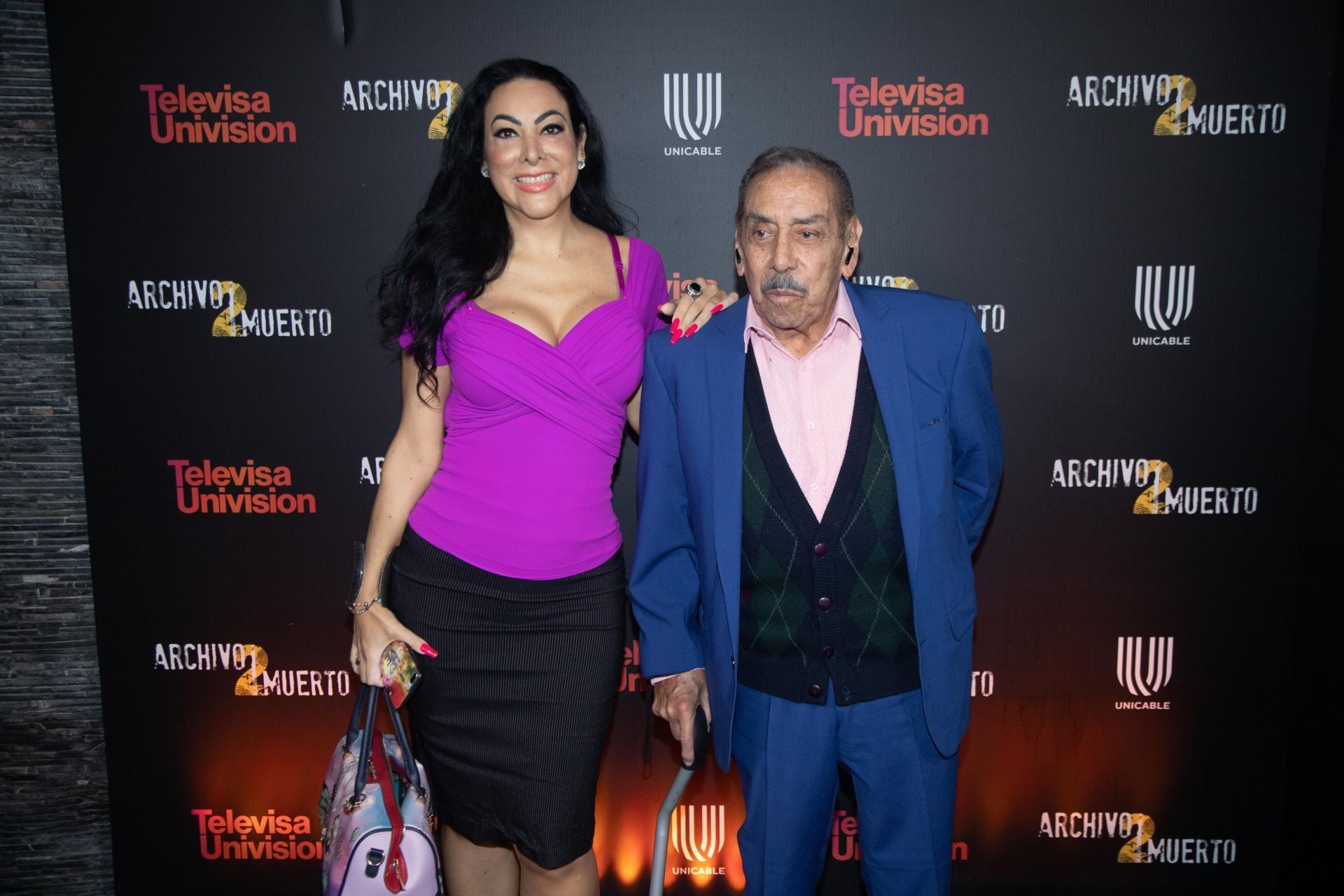 Maricarmen de la Peña y Lalo El Mimo durante la presentación de la serie “Archivo Muerto”. (Foto: Cuartoscuro)