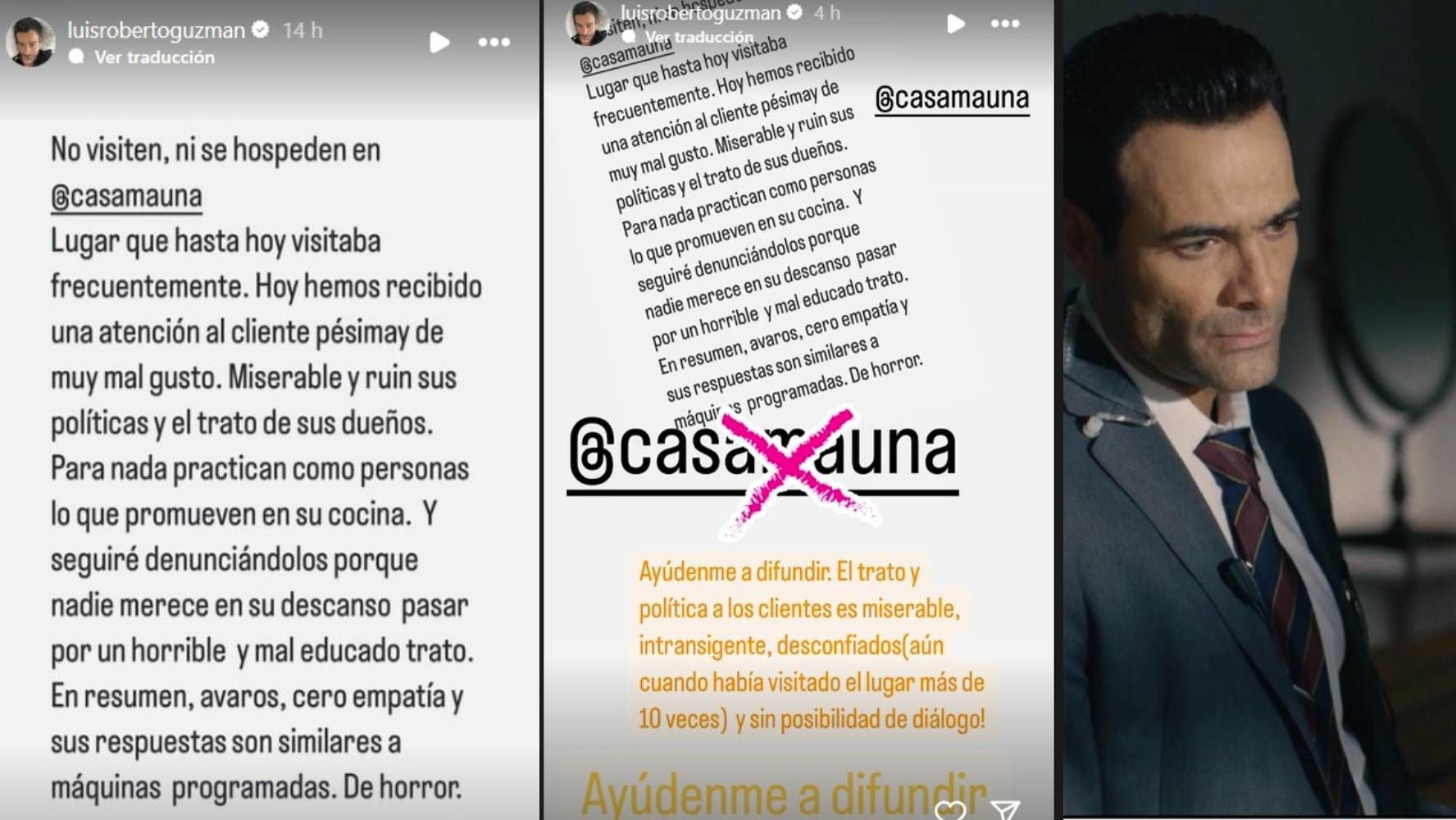 El actor Luis Roberto Guzmán denunció malos tratos del Hotel Casa Mauna en Oaxaca. (Foto: Instagram Luis Roberto Guzmán / IMDb).