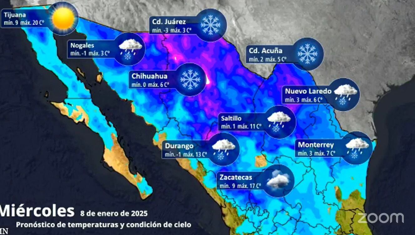 El miércoles y jueves serán los días más fríos por la segunda tormenta invernal. (Conagua)