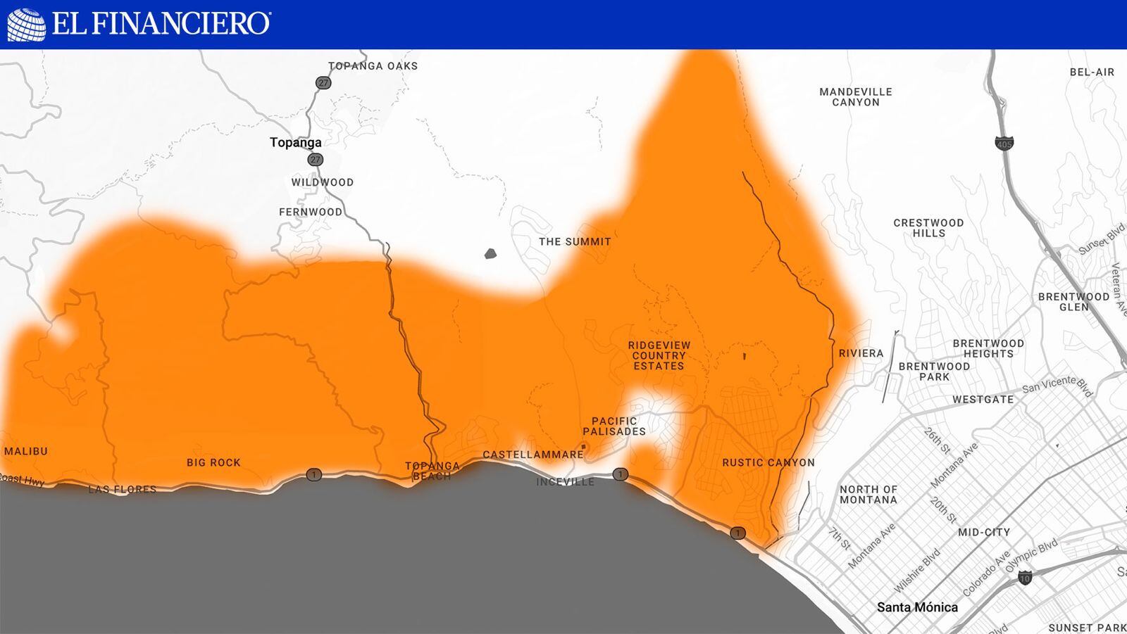 El incendio de Palisades ha quemado unas 2 mil 921 hectáreas. (Fuente: 
Centro Nacional Interagencial de Bomberos) 