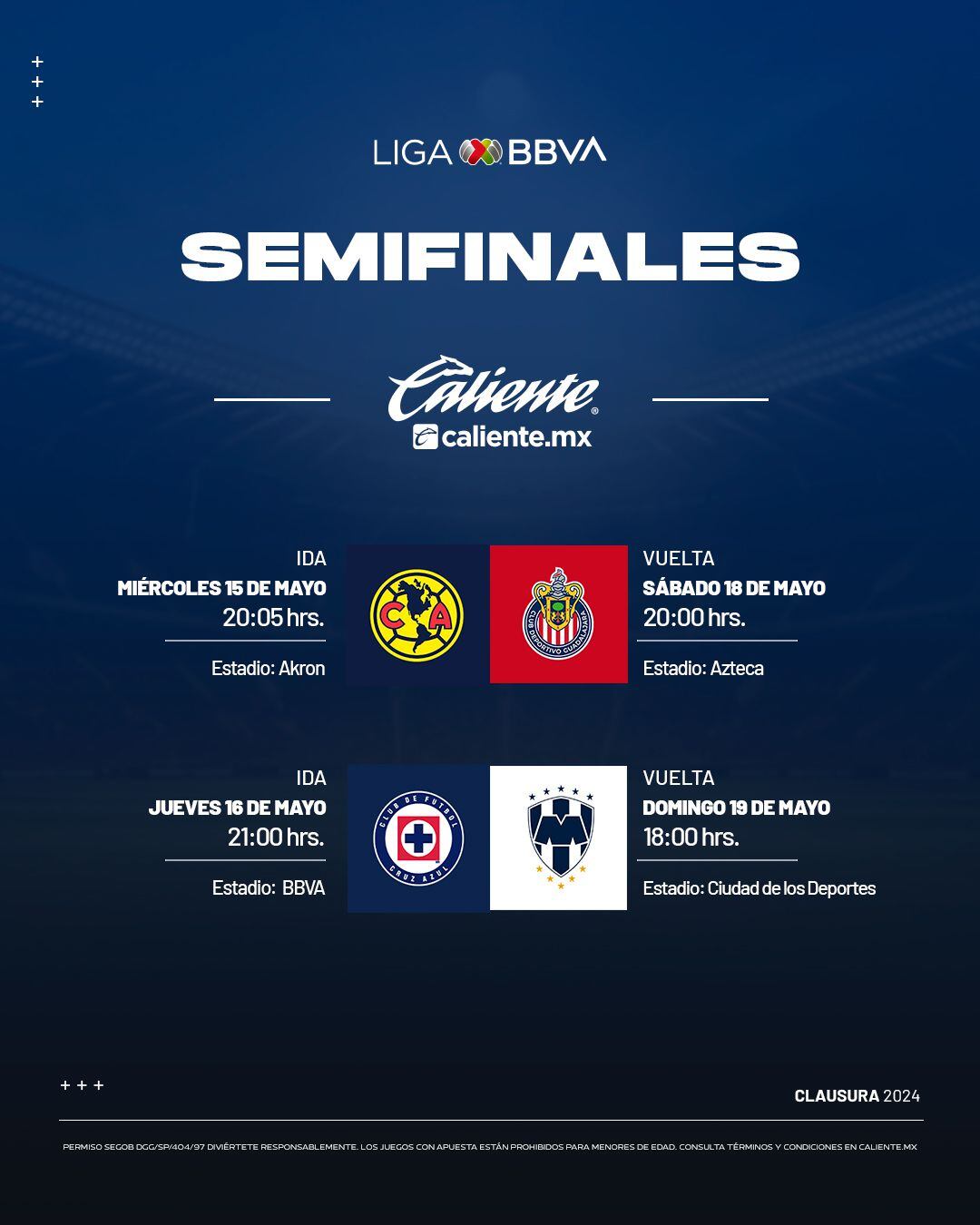Semifinales de la Liga MX. (Foto: Twitter X @ligabbvamx)