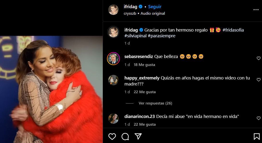 Publicación de Frida Sofía en Instagram. (Foto: Captura de pantalla)