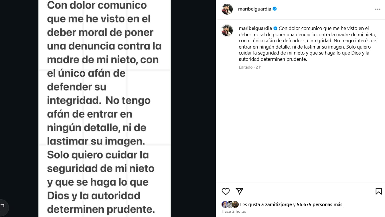 Maribel Guardia asegura que busca la seguridad de su nieto.