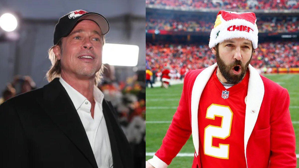 Los actores Brad Pitt y Paul Rudd son dos de las celebridades que apoyan a los Kansas City Chiefs.