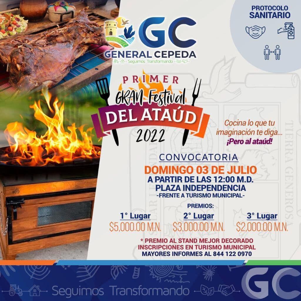 El Primer Gran Festival del Ataúd trae variedad de carnes al municipio de General Cepeda. (Foto: Facebook / Pablo Salas Aguirre).