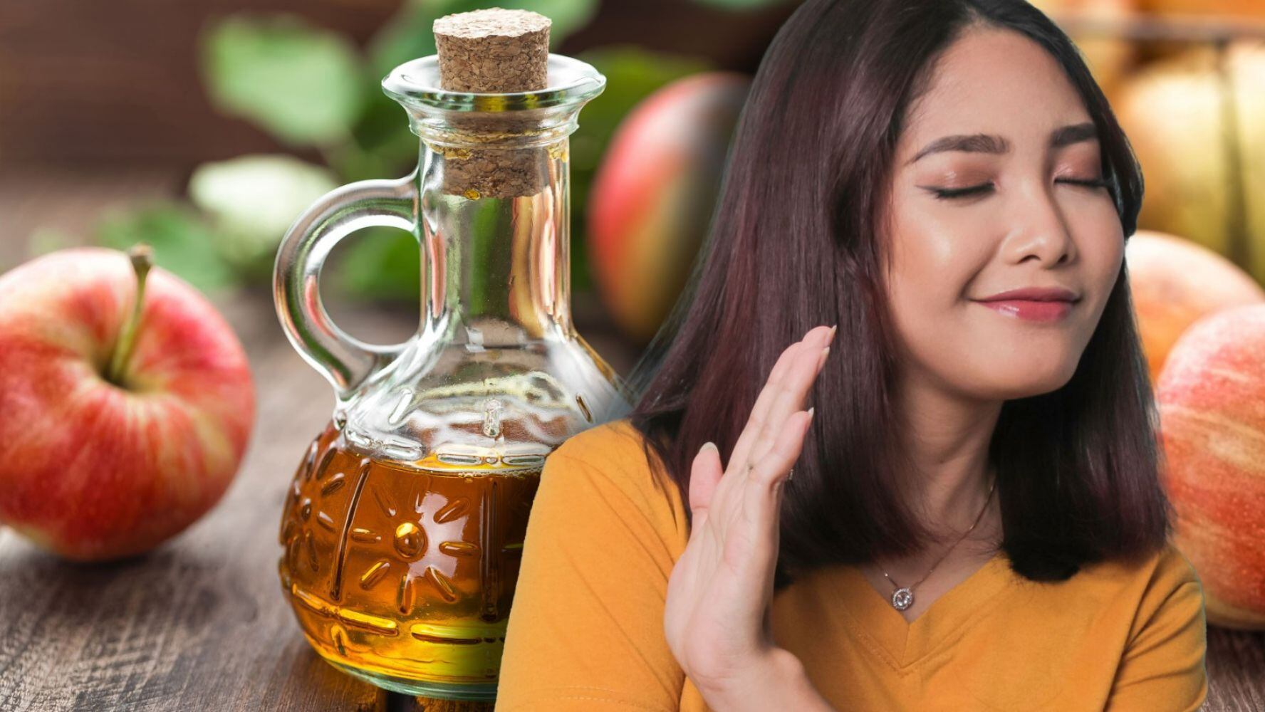 El vinagre de sidra de manzana en exceso puede tener ciertos efectos negativos en la salud.  (Fotoarte: Andrea López Trejo | El Financiero)