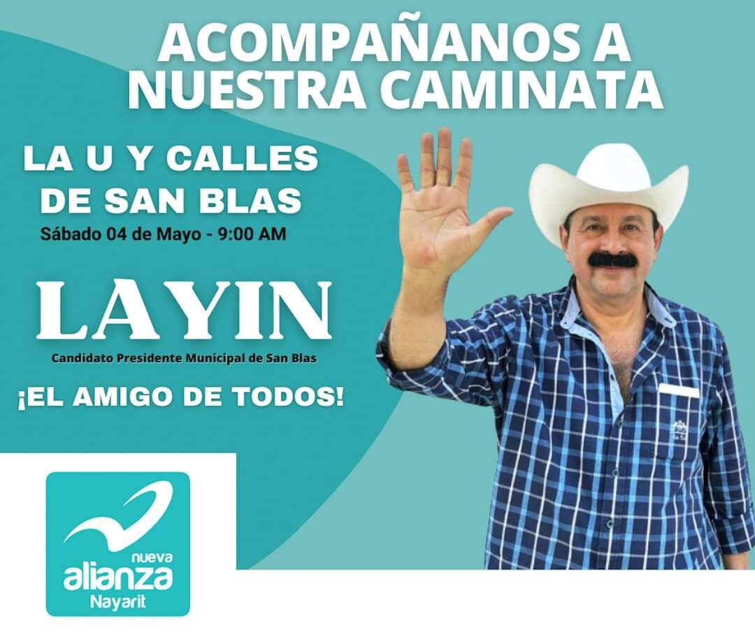 'Layín' competirá por la alcaldía de San Blas como abanderado de Nueva Alianza y Levántate Nayarit.