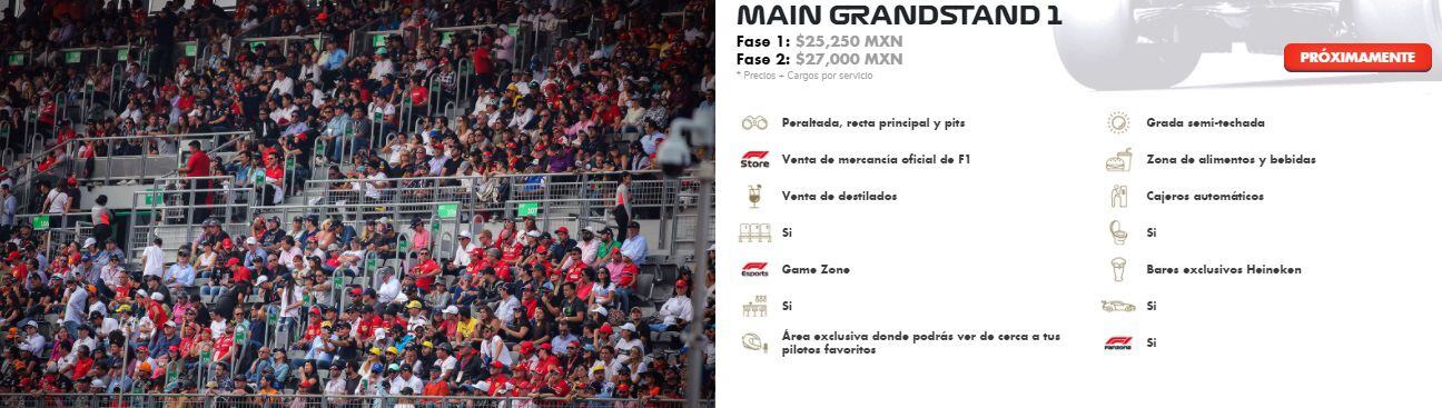 Lo más caro que cuesta un boleto para el GP de México supera los 25 mil pesos (Foto: MéxicoGP)