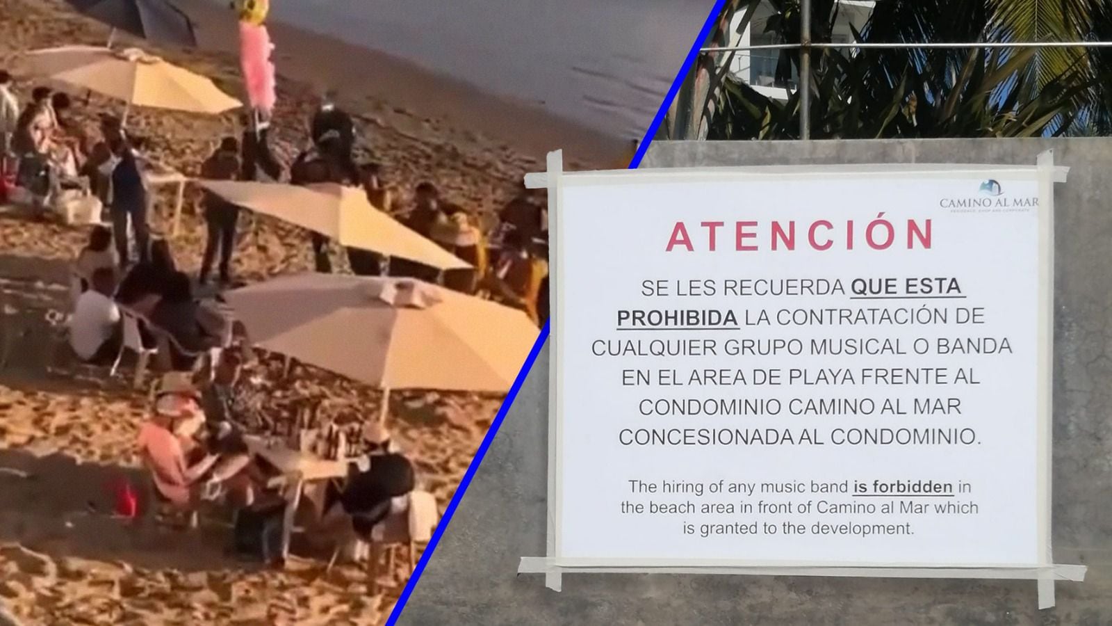 Hoteleros intentaron prohibir la música banda en las playas públicas. (Foto: @TerrorRestMX/@YosoyJames)
