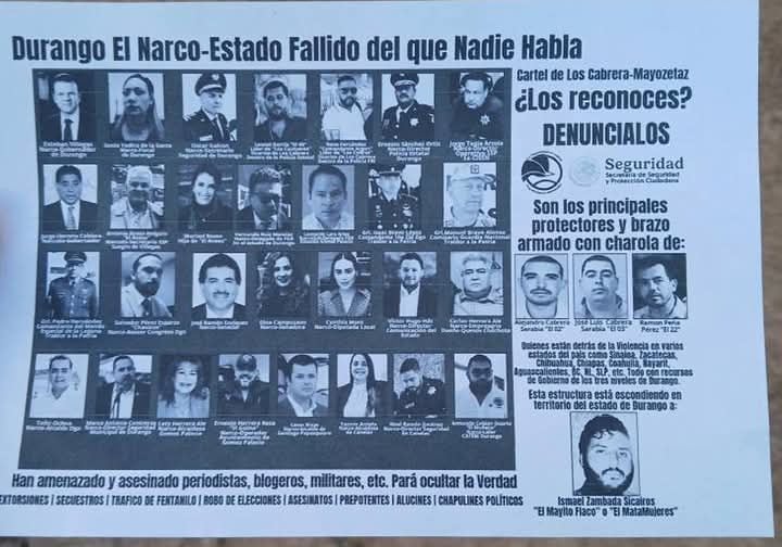 Funcionarios federales y estatales de Durango estarían involucrados con la facción de 'La Mayiza'.  [Fotografía. Especial]