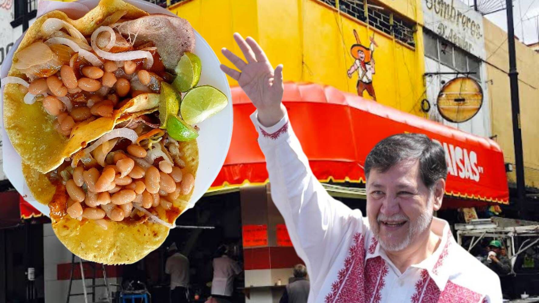 Fernández Noroña se echa unos tacos de bistec después del ‘Arancel-Fest’: ¿Cuánto cuesta comer en Los Paisas?