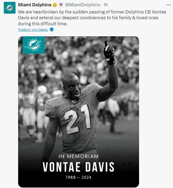 Miami Dolphins despidieron a Vontae Davis.