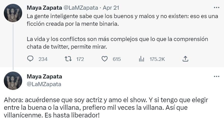 Maya Zapata reaccionó ante las críticas de su video. (Foto: Twitter / @LaMZapata)