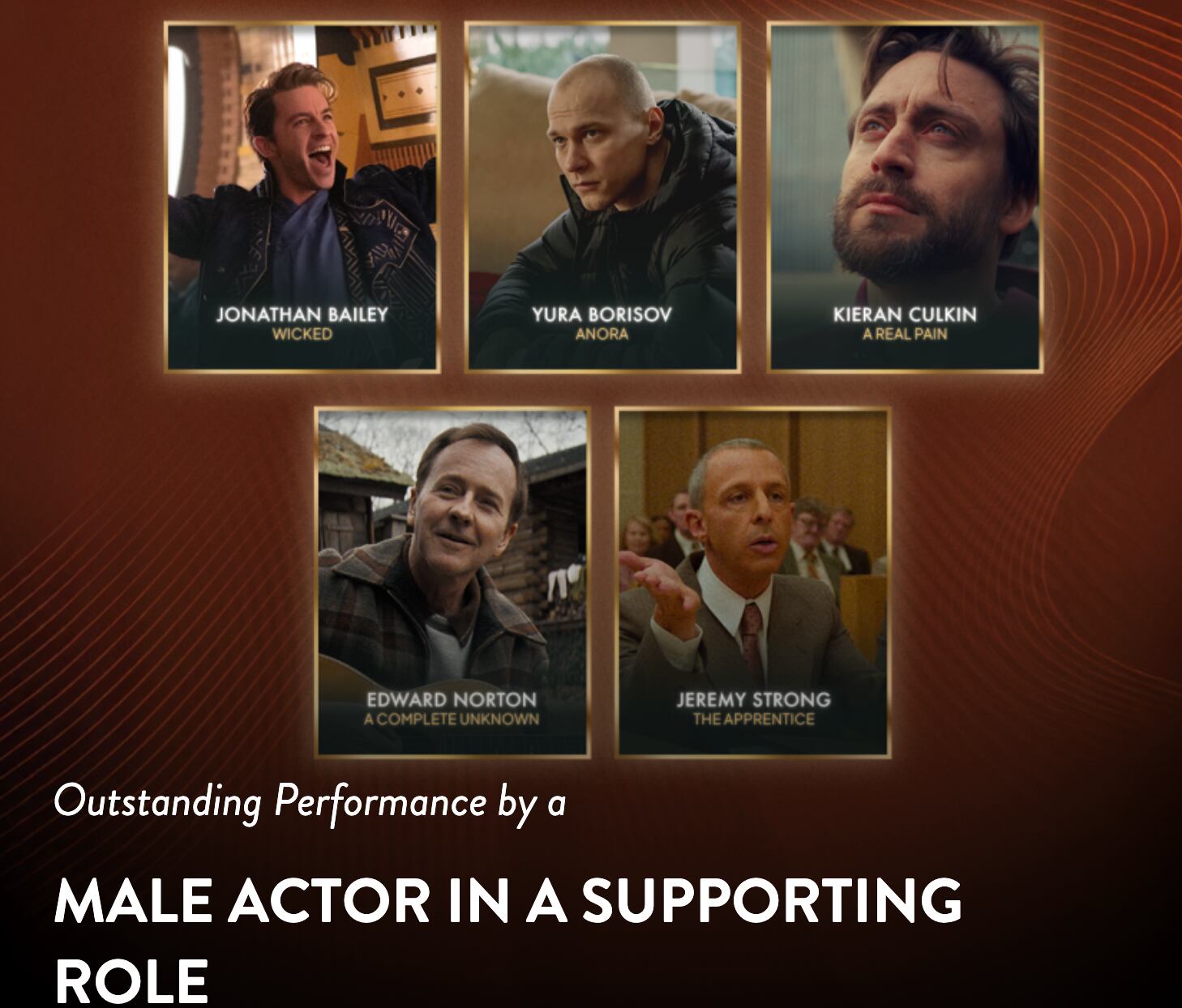 Kieran Culkin repite nominación en los Sag Awards como mejor actor en película. (Foto: Sitio Web de SAG Awards)