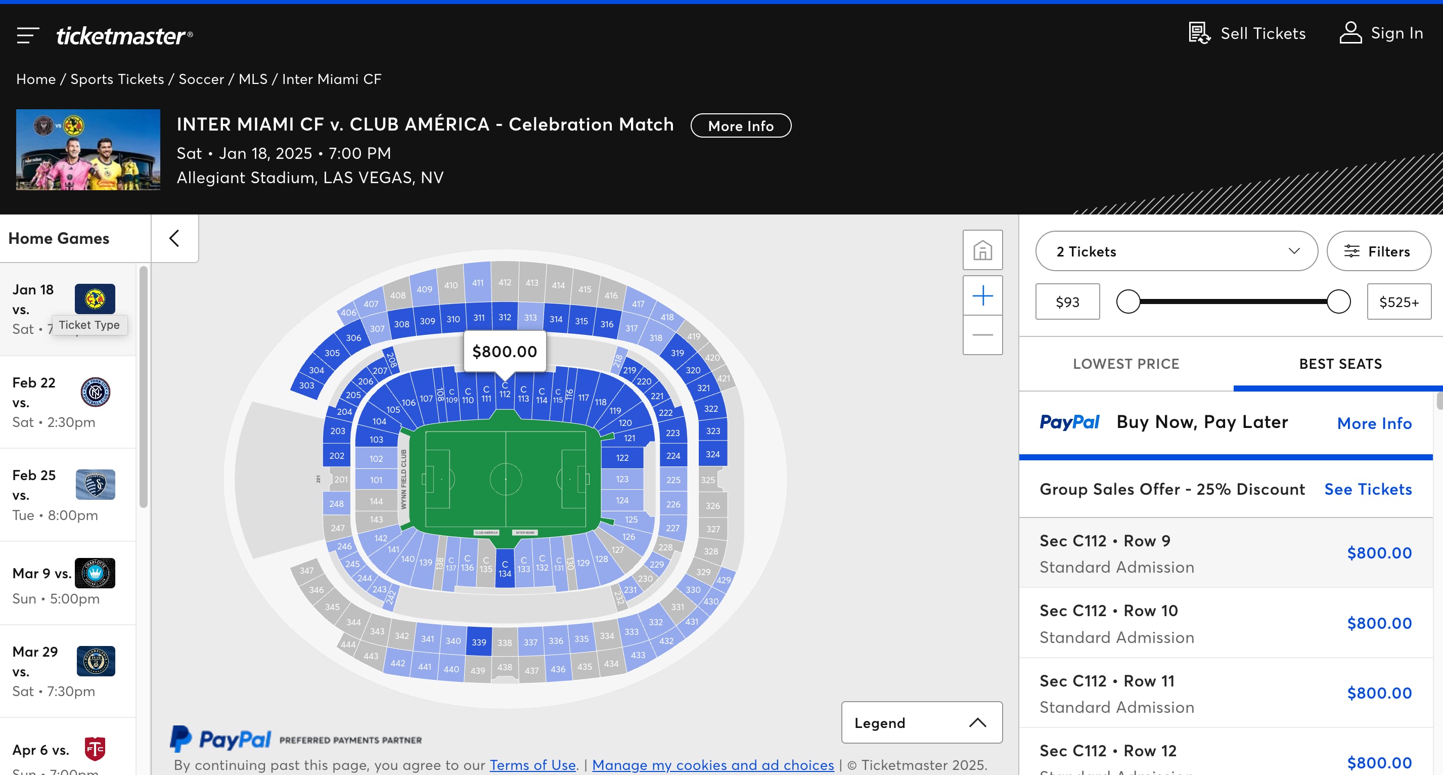 Inter Miami en venta boletos de entradas frente al América. (Foto: Ticketmaster.com)