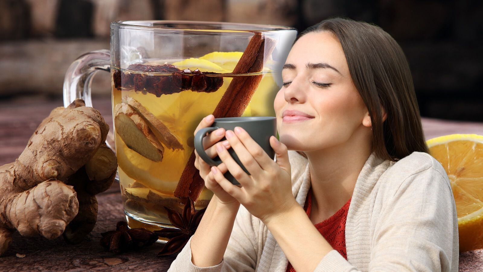 El té de jengibre, canela y limón suele ser gran auxiliar para aliviar síntomas de resfriado y por sus propiedades.