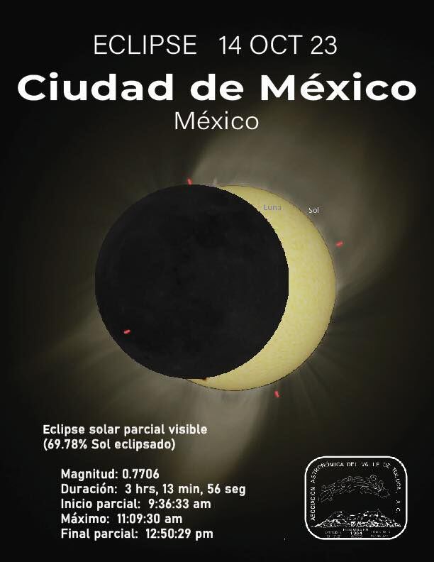 Este será el punto máximo del eclipse en la CDMX. 