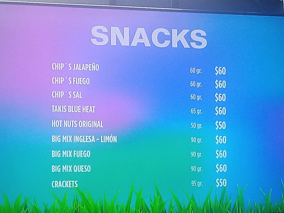 Precio de snacks en el Tecate Emblema 2024. (Foto: Citlali Espejel)