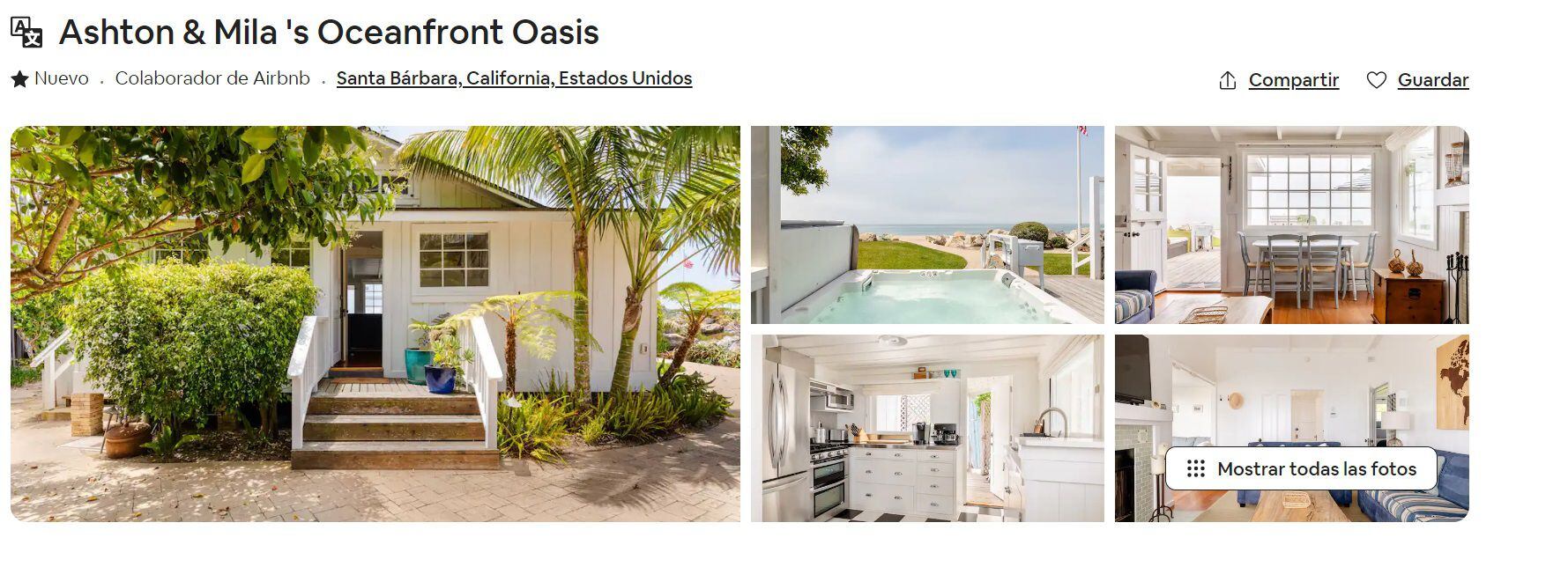 Ashton Kutcher y Mila Kunis buscaron huéspedes para su casa en la playa. (Foto: airbnb.mx)