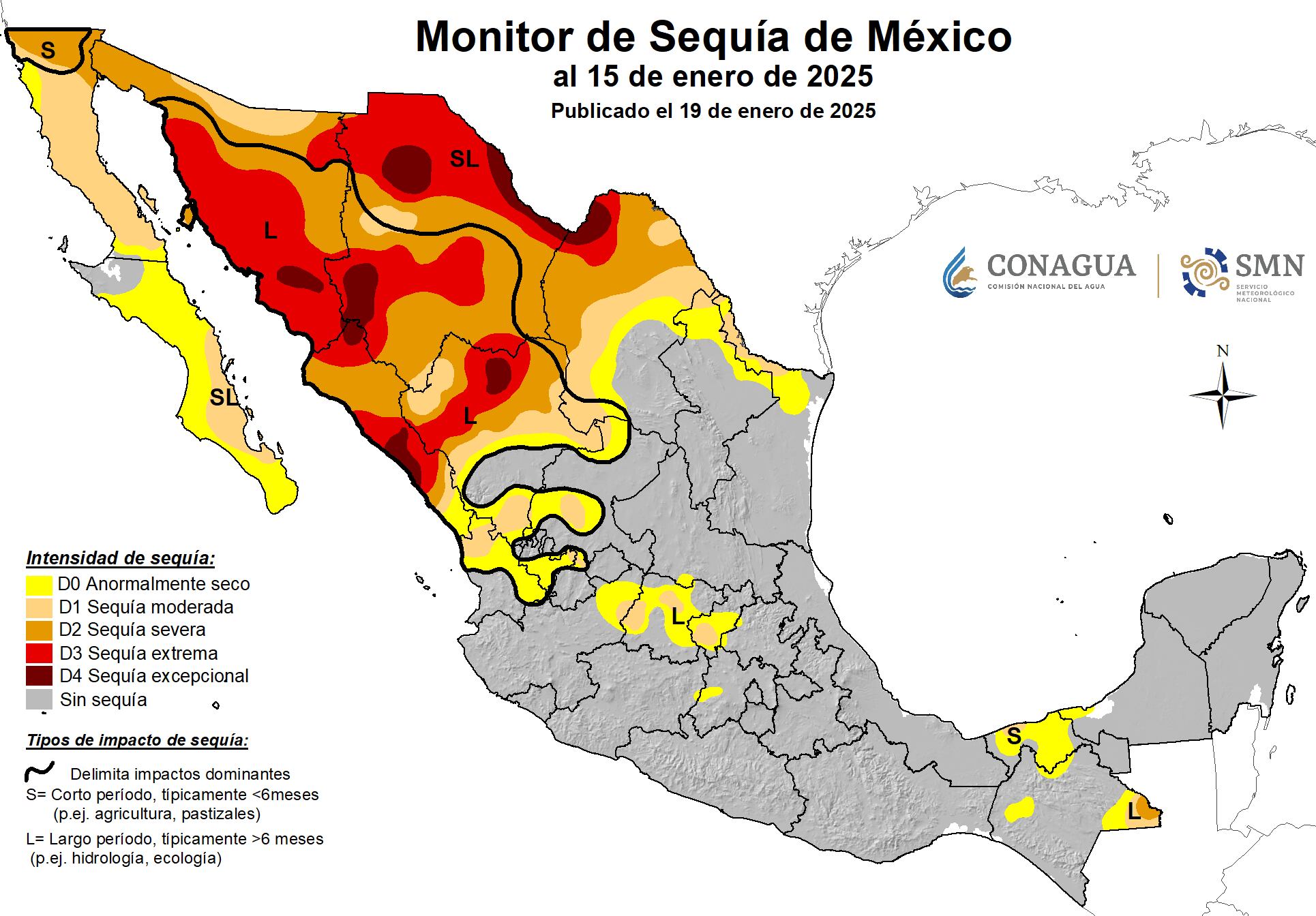 Las sequías más severas se registraron en el norte de país.  