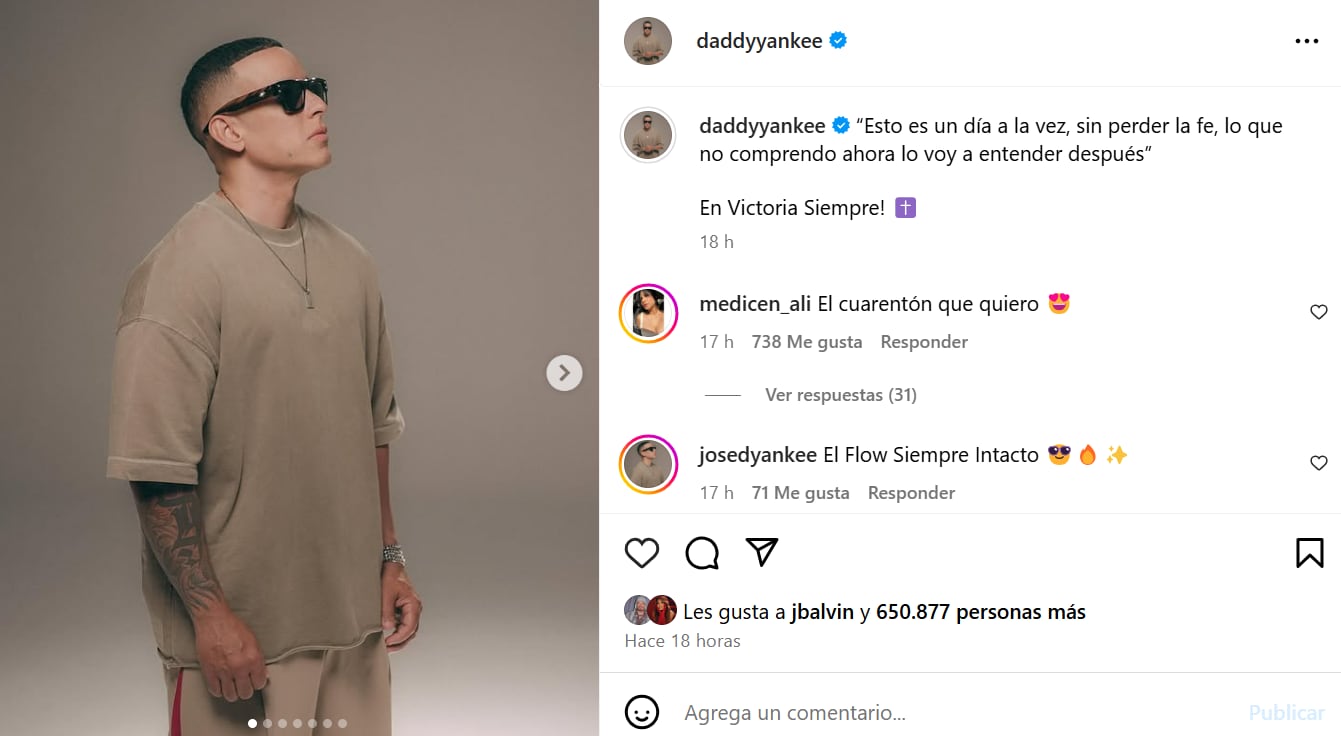 Daddy Yankee escribió 'En Victoria Siempre!' tras hacer oficial el fin de su matrimonio. 