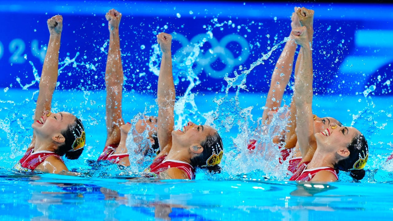 México en la primera prueba de Natación Artística en París 2024. (Foto: X @COM_Mexico) 