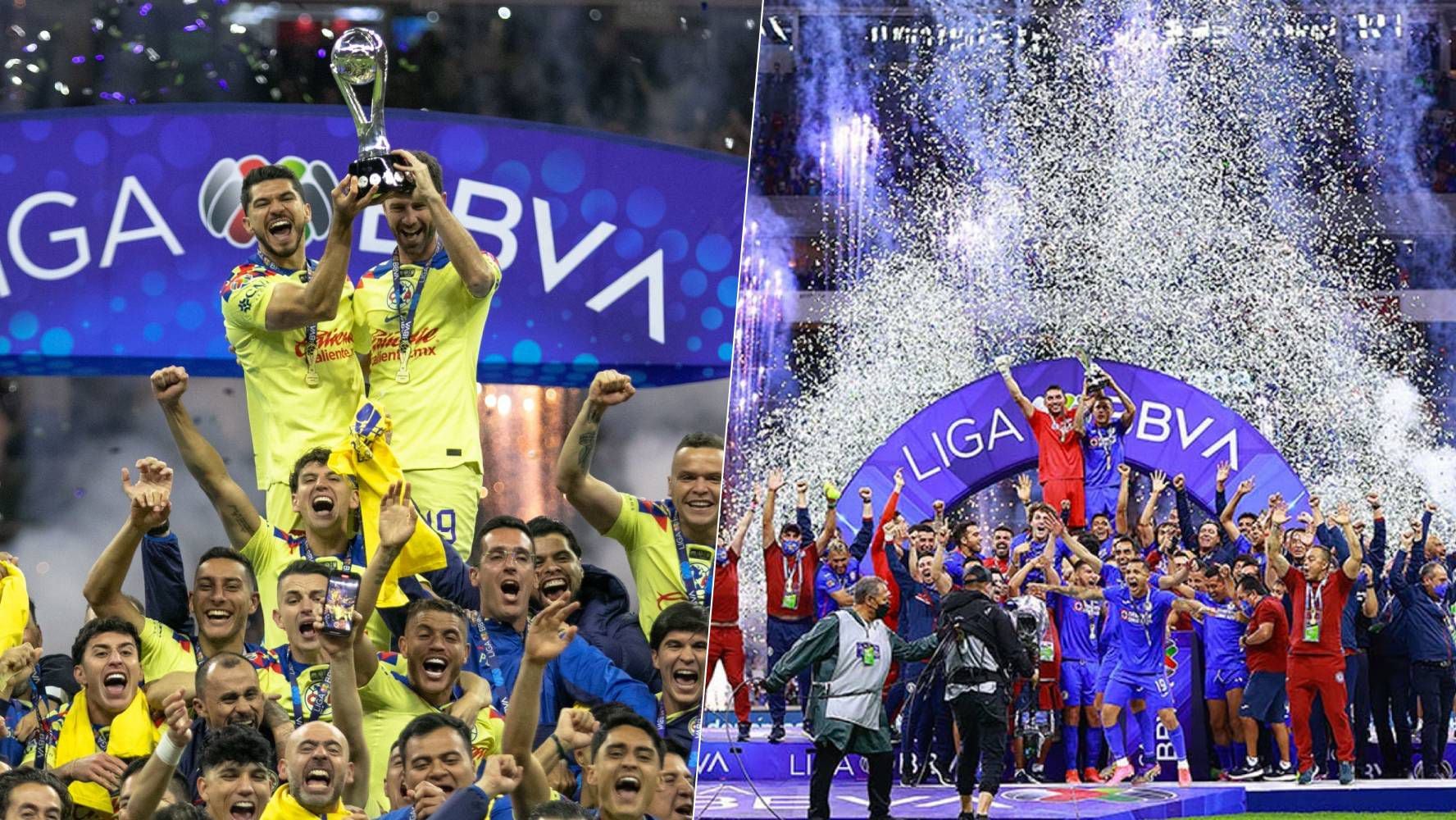 Cruz Azul y América pelean por el título del Clausura 2024 de la Liga MX que se definirá en el Estadio Azteca. (Fotos: Cuartoscuro.com / Archivo).