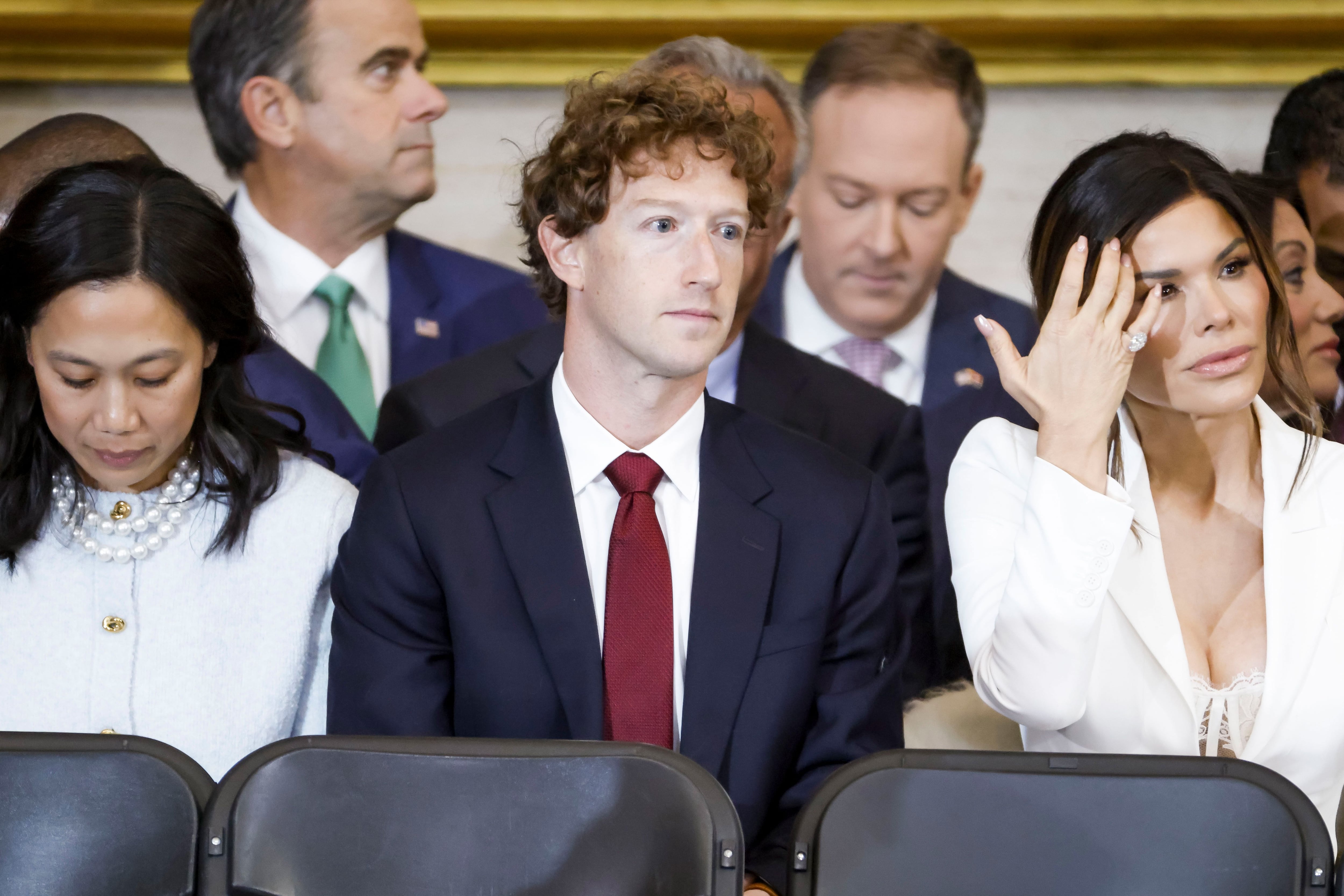 Mark Zuckerberg en la toma de protesta de Donald Trump, el pasado 20 de enero.