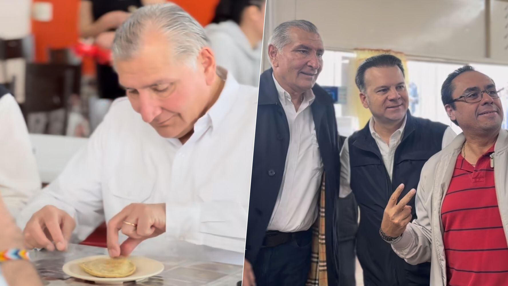 El funcionario Adán Augusto convivió con algunos comensales de Tacos Tere. (Foto: Instagram / @adan_augusto)