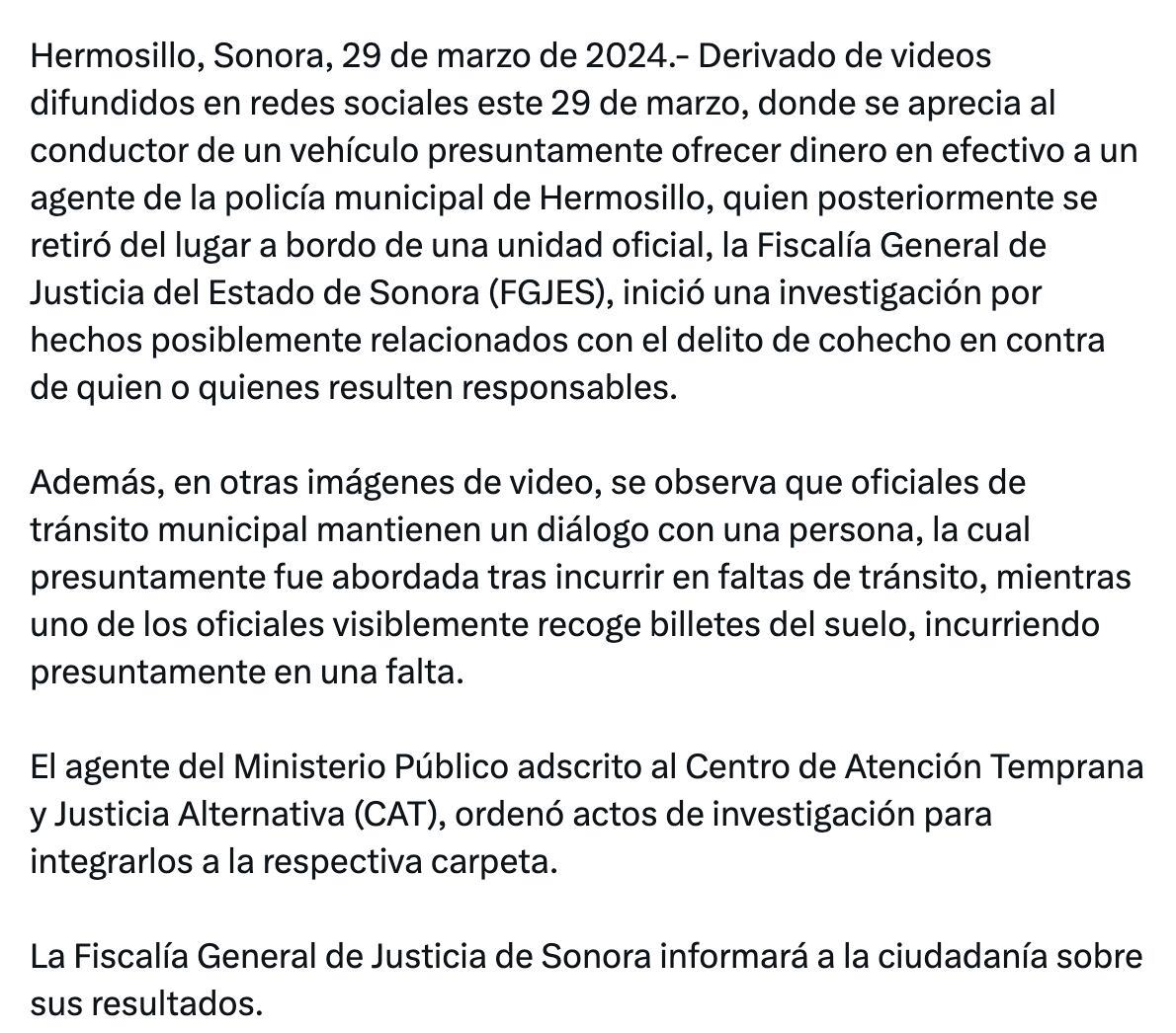 La Fiscalía General de Sonora informó a través de un comunicado que el cantante Natanael Cano será investigado por los presuntos sobornos contra la policía. (Foto: x @fgjesonora)