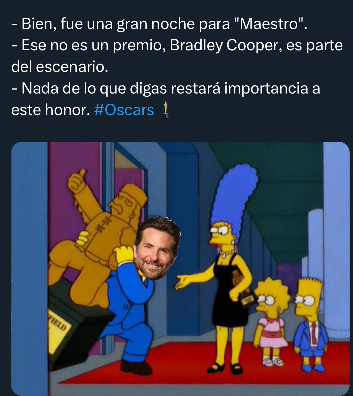 Algunos memes se burlaron de 'Maestro' de Bradley Cooper. (Foto: X / @SoySimpsonito)