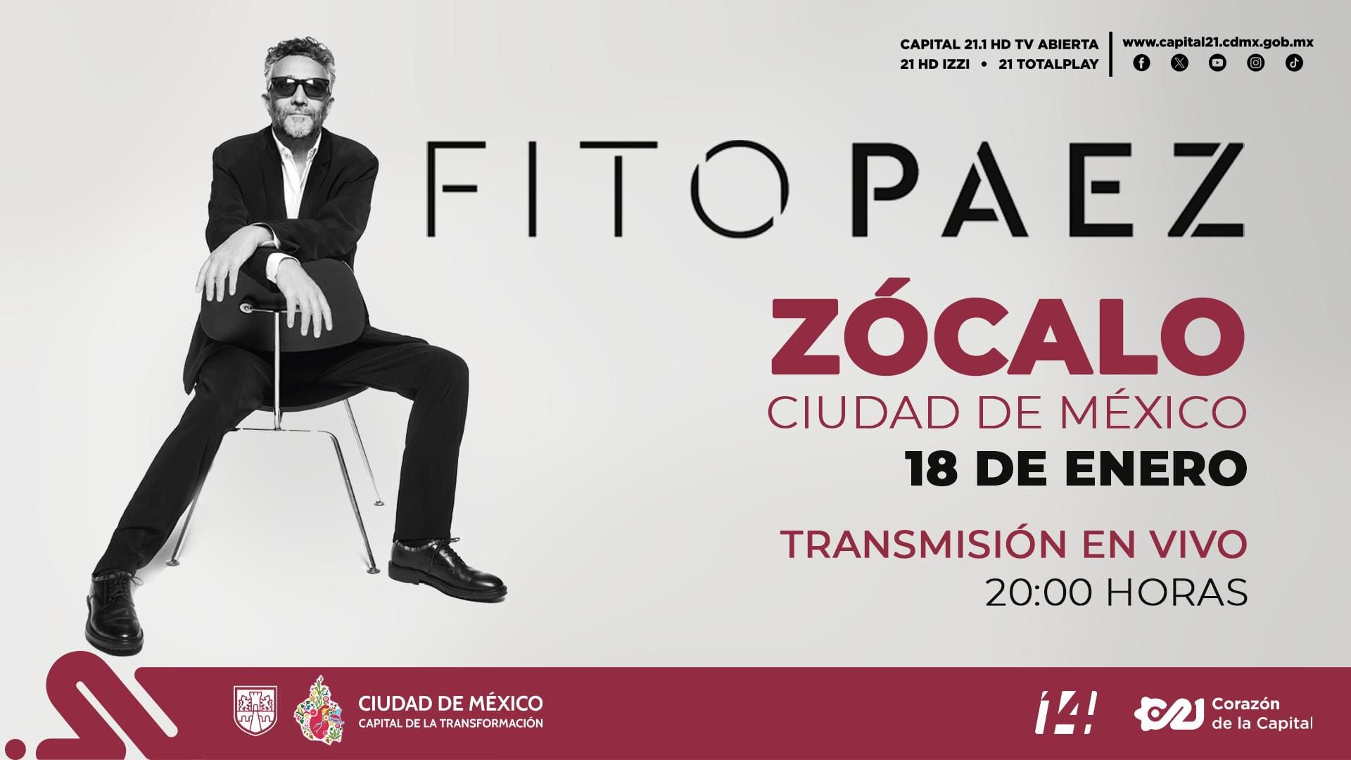 El concierto de Fito Páez tendrá una transmisión en vivo, la cual se realizará a través de Capital 21 y Canal 14. (Foto: Facebook/ Capital 21)