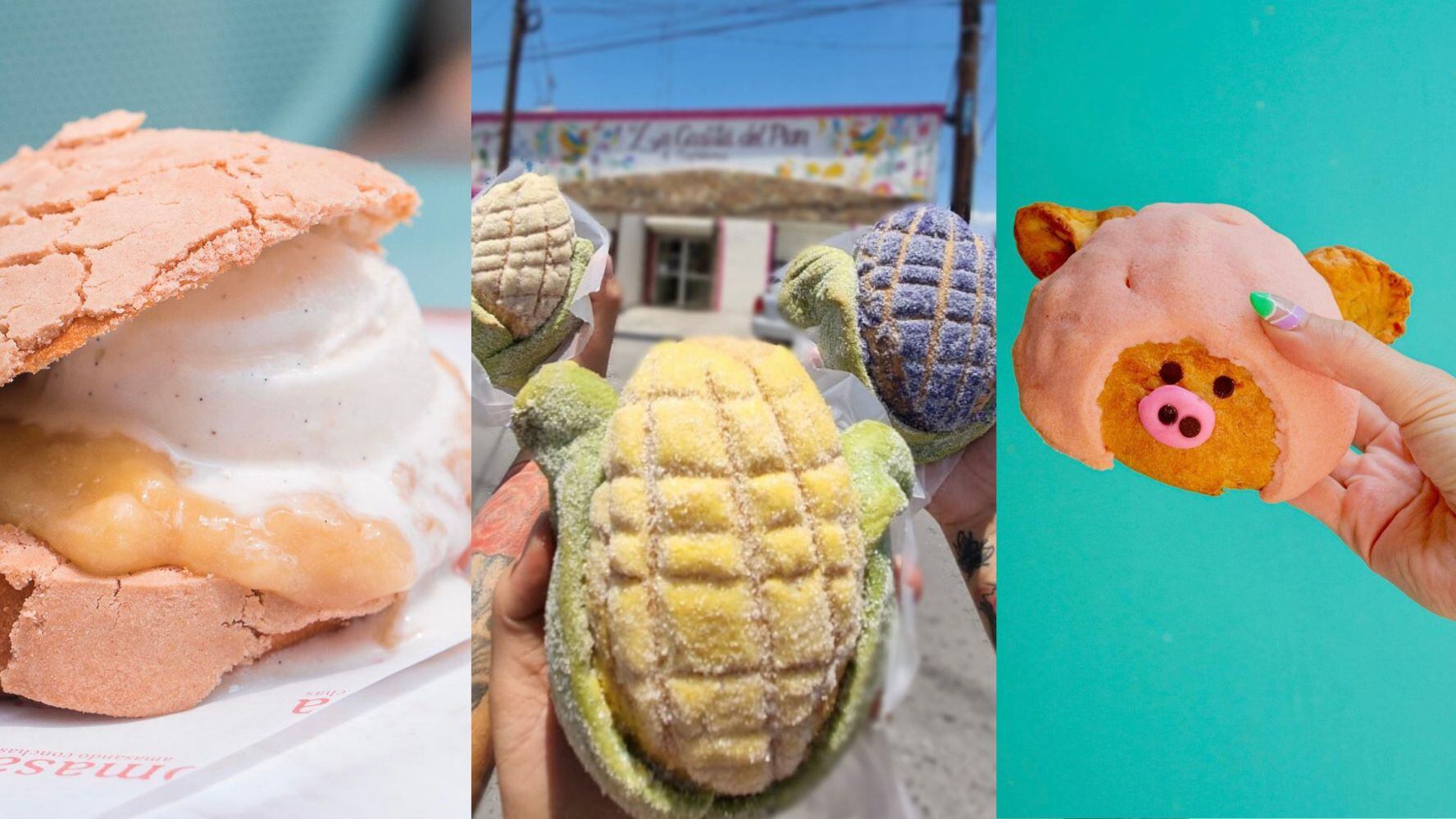 El pan dulce se reinventa con nuevas creaciones. (Foto: Instagram / @tomasa.mx / @lacasitadelpan_ycafeteria / @santasconchas)