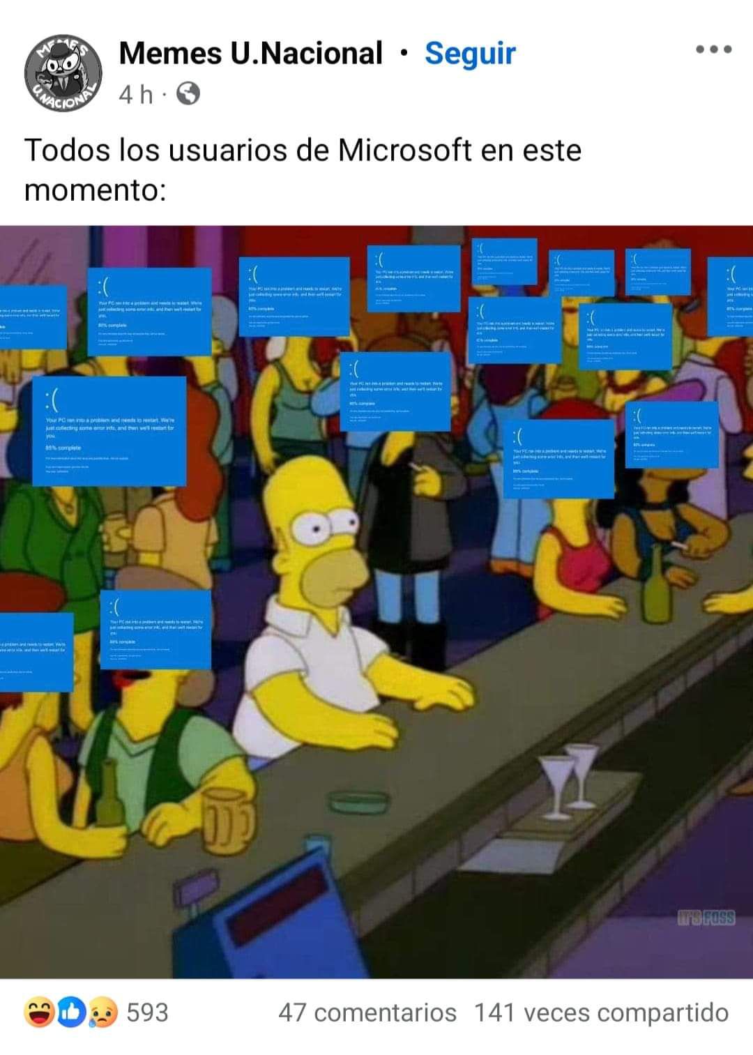 Memes sobre la caída de Microsoft y algunos servicios de Windows. (Foto: Redes sociales)