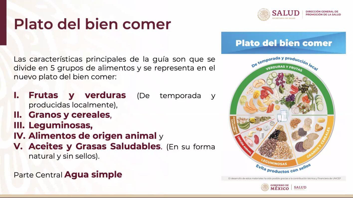 Una dieta basada en el pato del bien comer puede traer beneficios para la salud.  (Secretaría de Salud)