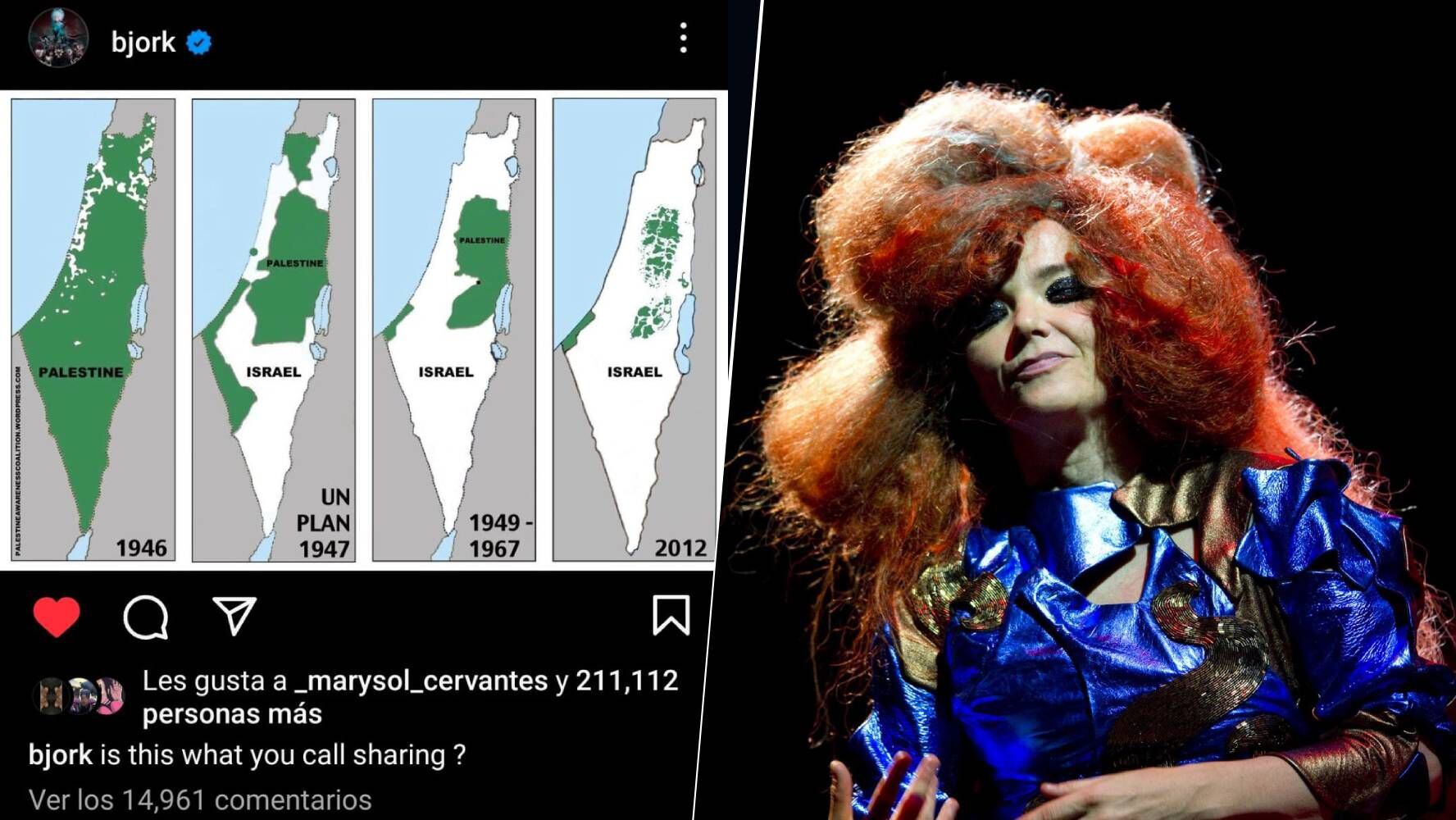 Björk, la cantante islandesa, ha emitido un comentario sobre la situación en Palestina.