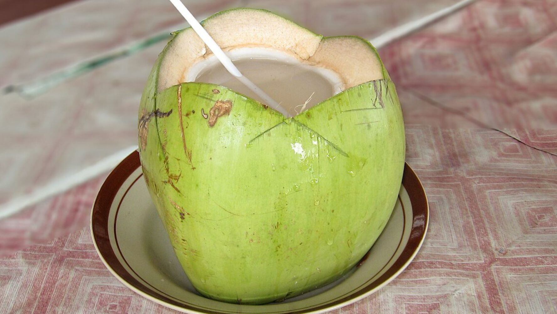 El agua de coco se obtiene de un fruto tropical verde. (Foto: Wikimedia Commons)