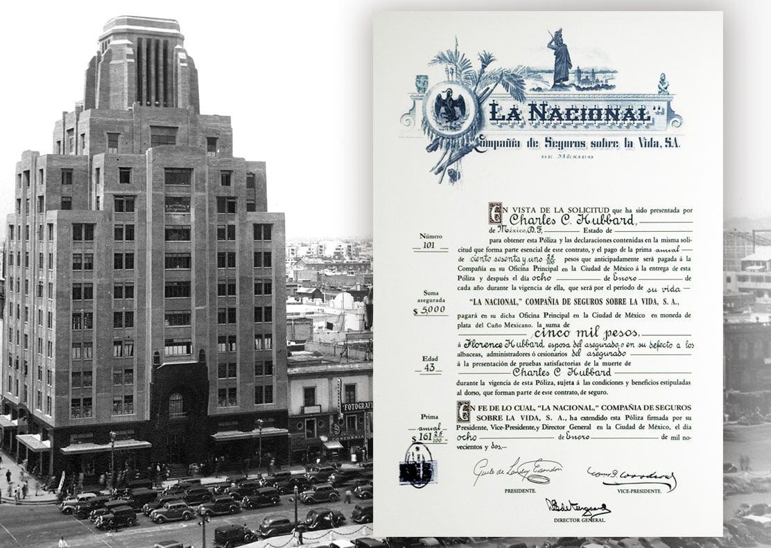 Póliza de La Nacional, empresa que fue antecesora de lo que hoy conocemos como GNP Seguros. (Foto: GNP Seguros)