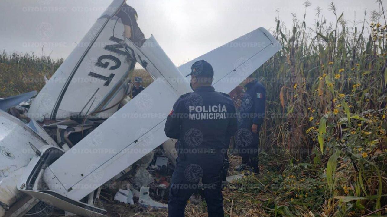 Cae avioneta en Otzolotepec, Estado de México