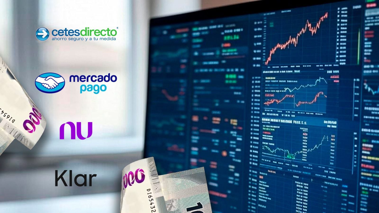 Conoce las tasas de interés que ofrecen plataformas de inversión como CetesDirecto, Mercado Pago, Nu y Klar.