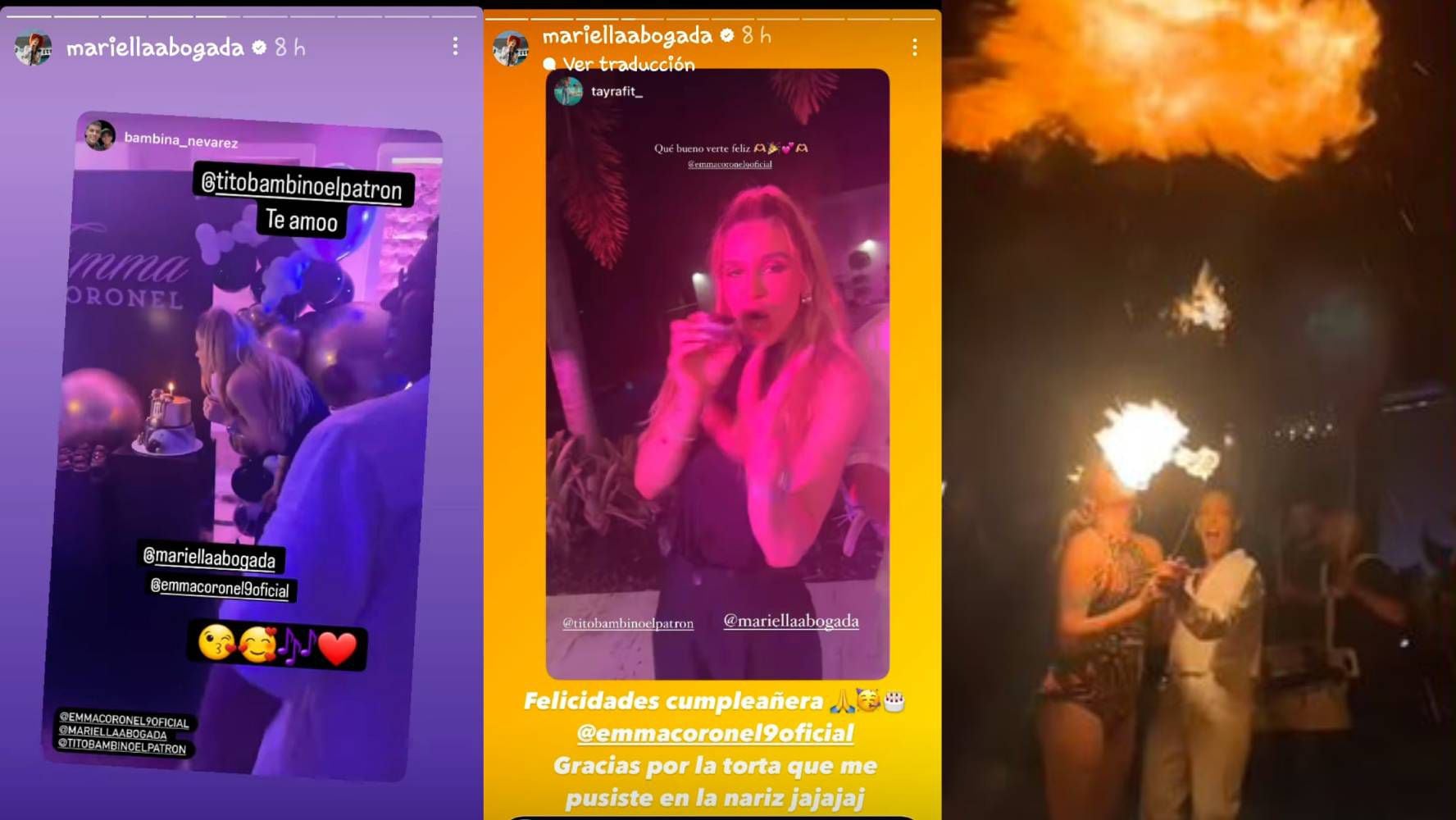 Emma Coronel tuvo fuegos artificiales, bailarinas, batucada y mariachis en su fiesta. (Foto: Instagram @mariellaabogada).