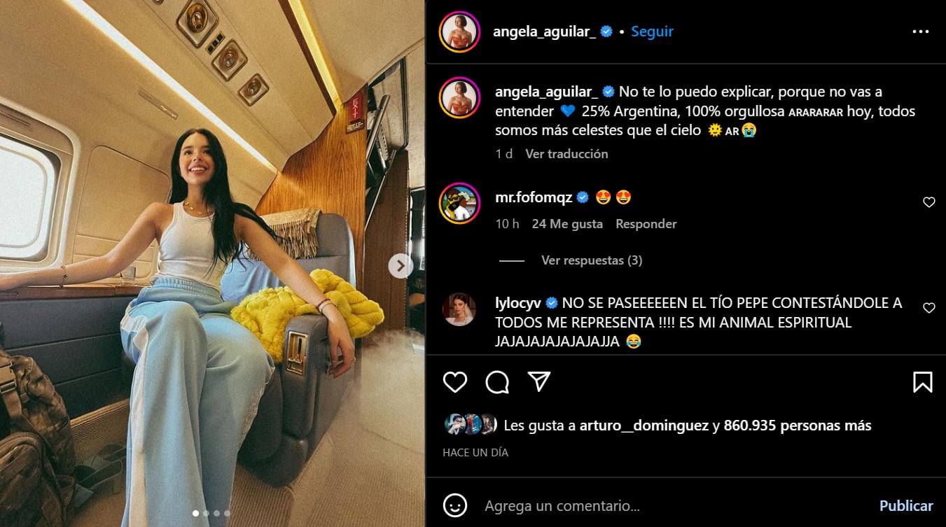 Ángela Aguilar felicitó a la Selección Argentina. (Foto: Instagram / @angela_aguilar_)