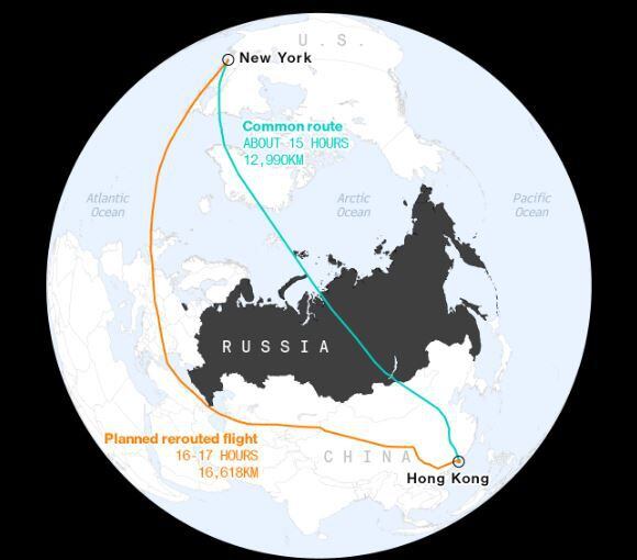 El vuelo se desviaría poco más de 3 mil 628 para evitar espacio aéreo ruso.