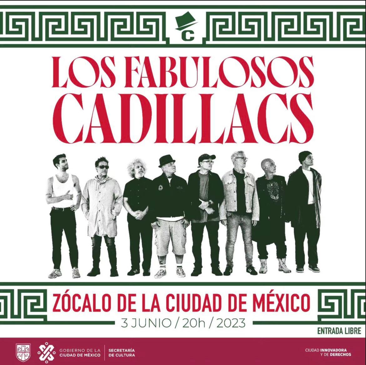 Los Fabulosos Cadillacs se presentarán en el Zócalo de la CDMX. (Foto: Instagram / @culturaciudadmx)