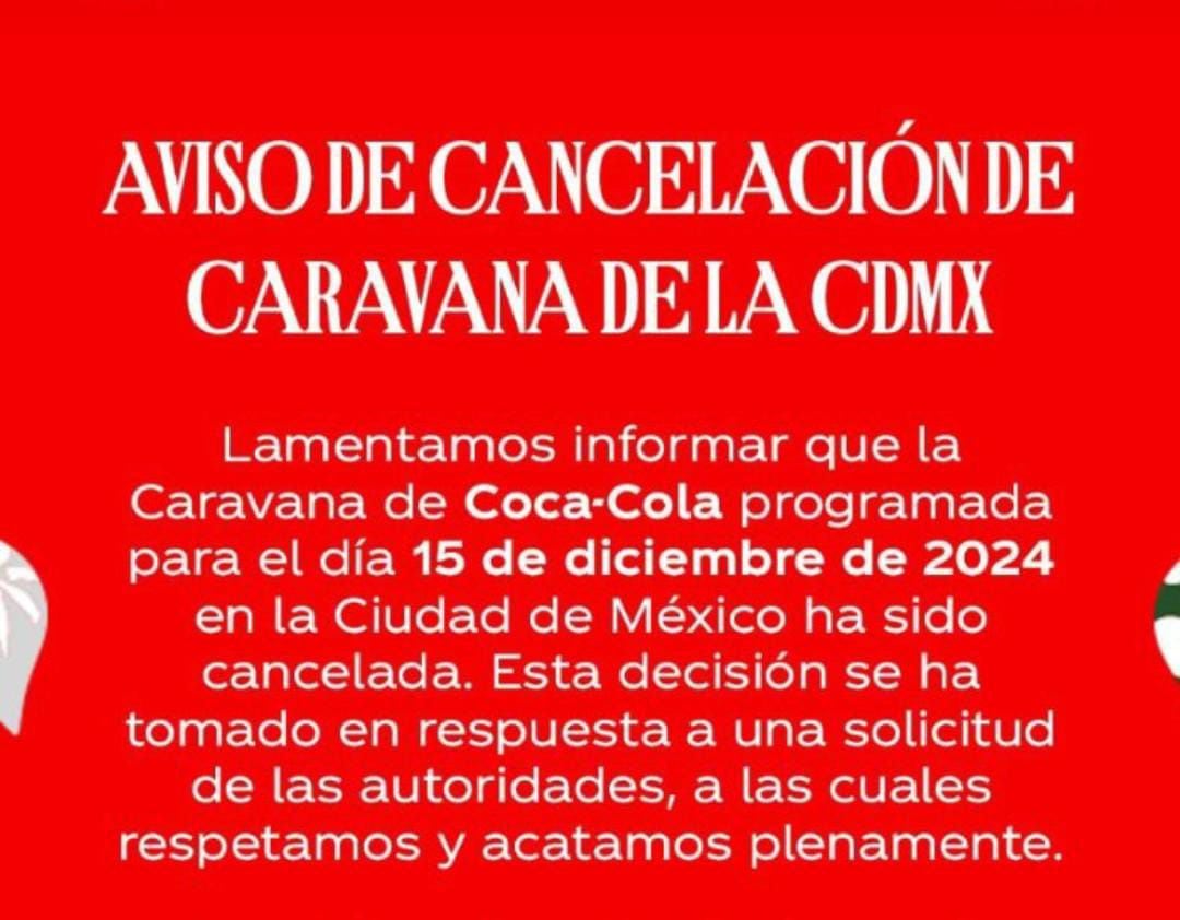 Coca-Cola respondió con un comunicado a la cancelación de la caravana navideña. (Foto: Captura @cocacolamx)