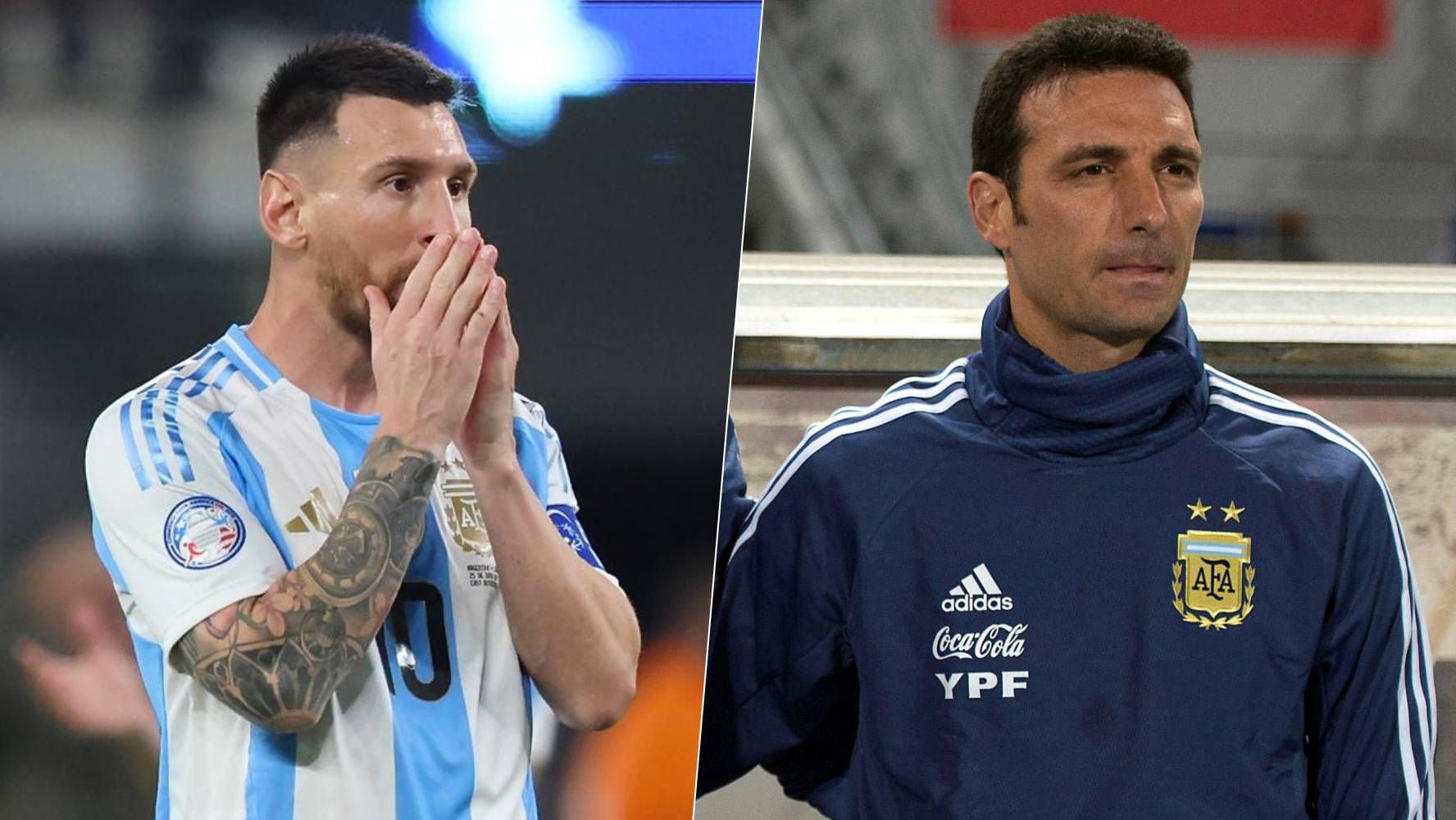 Lionel Messi es duda para el partido de cuartos de final de la Copa América, mientras que Lionel Scaloni podrá volver al banquillo (Foto: EFE).