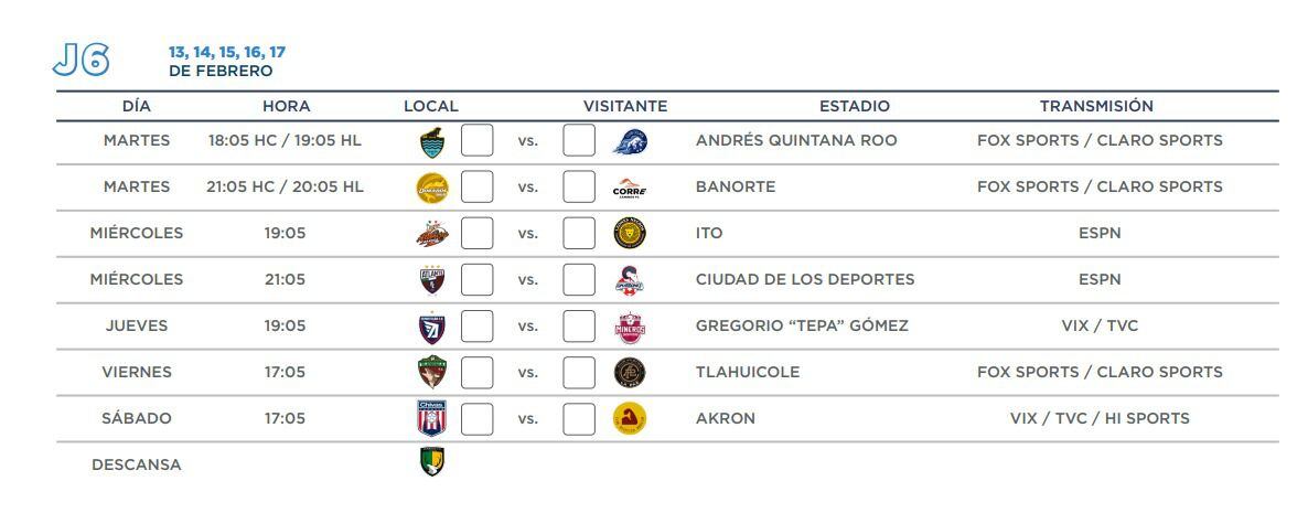 Jornada 6 de la Liga Expansión, Clausura 2024. (Foto: Liga BBVA Expansión MX / Captura de pantalla)