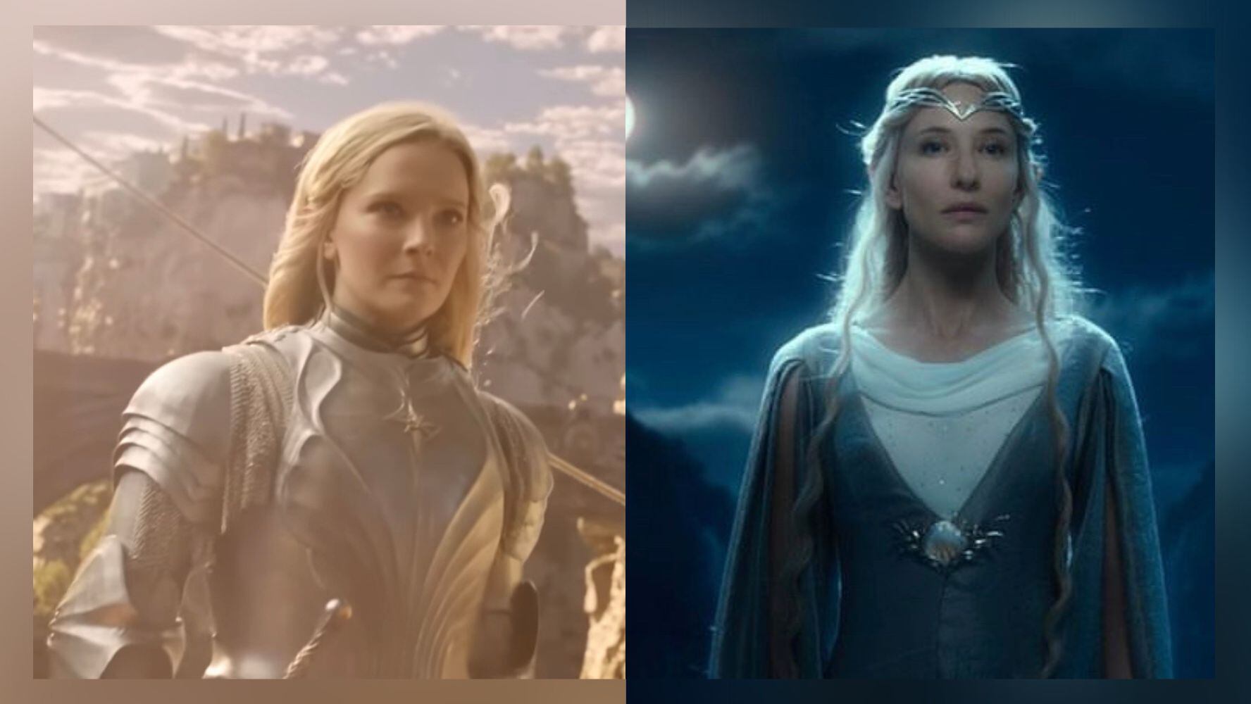 La serie de ‘Los Anillos del Poder‘ tendrá como protagonista al personaje que interpretó Cate Blanchett en las películas de ‘Lord of The Rings‘. (Foto: Youtube / @Prime Video / Instagram / @thehobbitmovie)